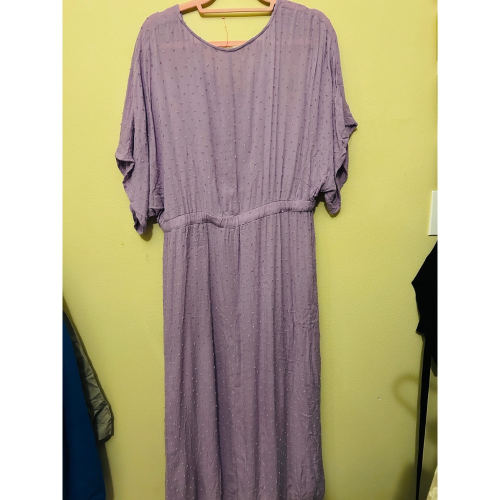 A Beautiful Soul Dress Women B Lavender Excellent Floral Embroidered Swiss Boho - Picture 11 of 12